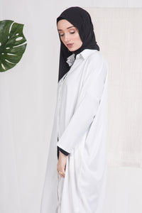 White Batwing Buttoned Down Shirt