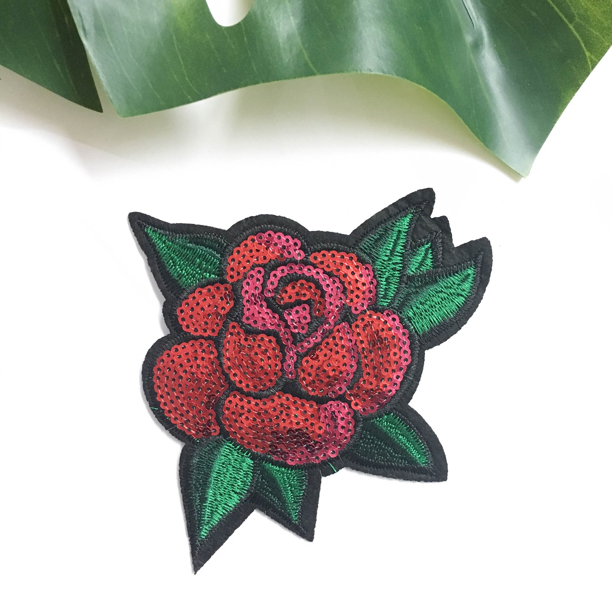Iron on patches - Red rose