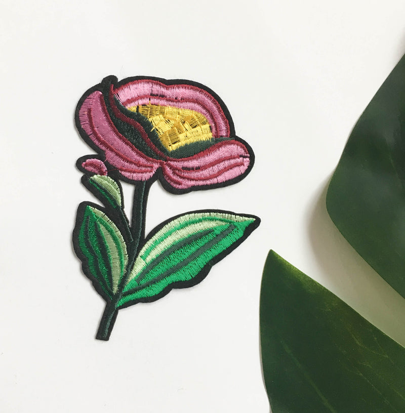 Iron on patches - Pink flower