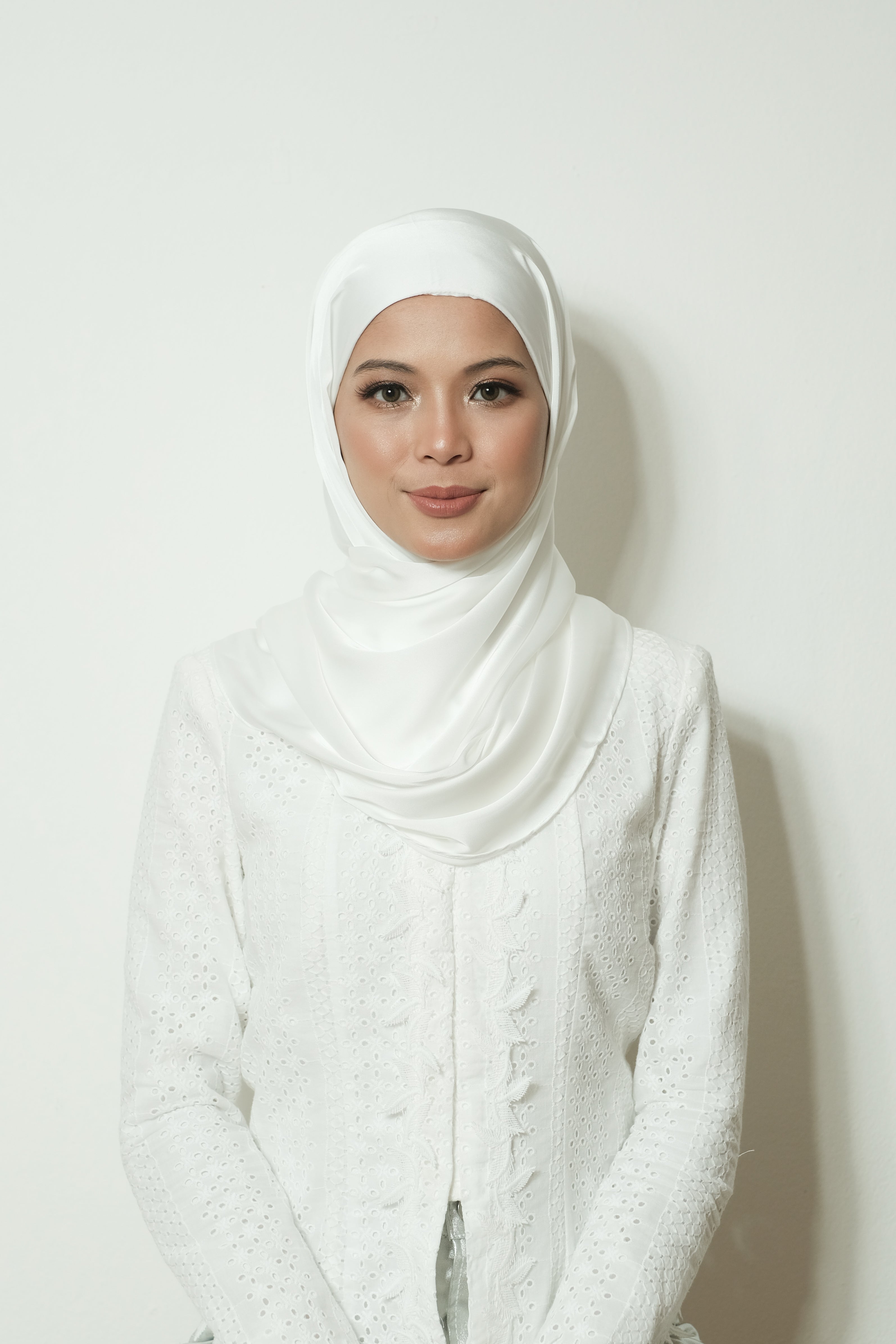 Premium Luxe Satin Instant Bawal - Pure White