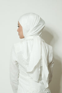 Premium Luxe Satin Instant Bawal - Pure White